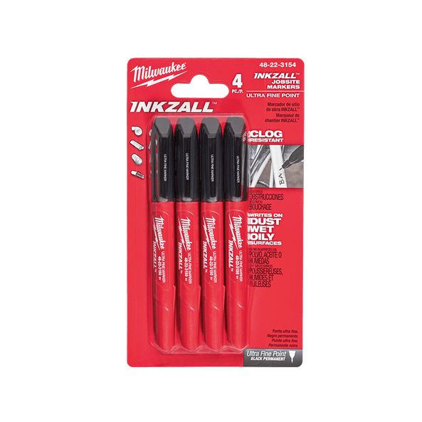 INKZALL™ Black Ultra Fine Point Markers (4 Pk)