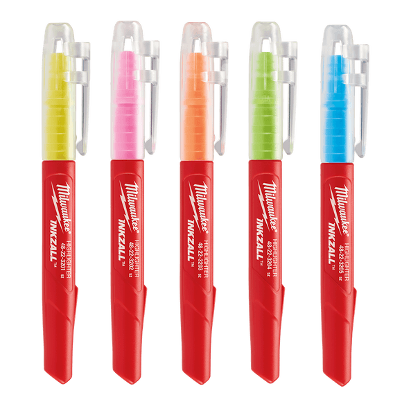 INKZALL™ Coloured Highlighters (5 Pk)